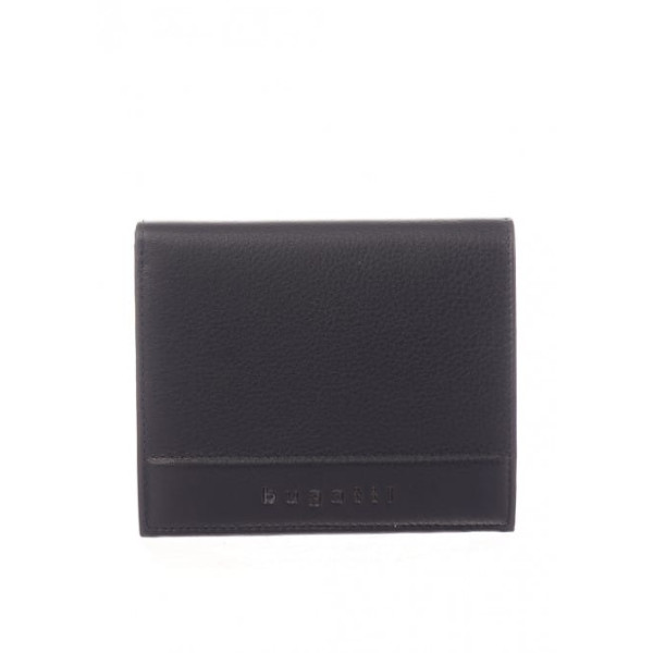 BUGATTI Мужской кожаный RFID кошелек Вертикальный кошелек Nome с клапаном 49160001 черный