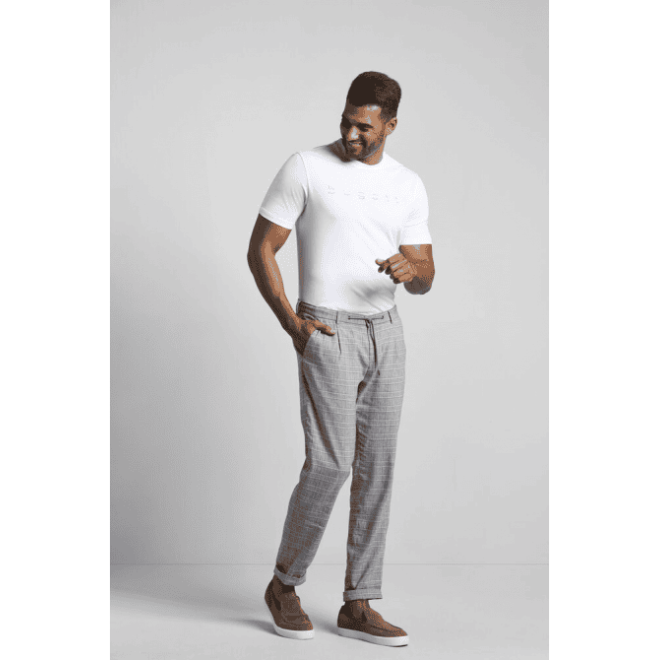 Bugatti Брюки-стрейч в серую клеточку суженного кроя 36215/350 1950